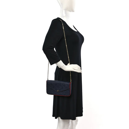 Louis Vuitton Empreinte Pochette Felicie Chain Wallet Marine Rouge 3 of 11