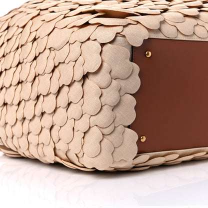 Valentino Garavani Canvas Atelier 03 Rose Edition Large Tote Bag Naturale Saddle Brown 8 of 9