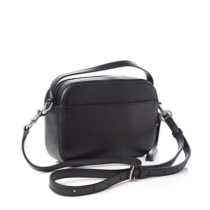 Balenciaga Grained Calfskin Logo XS Ville Top Handle Camera Bag Black White 3 of 11