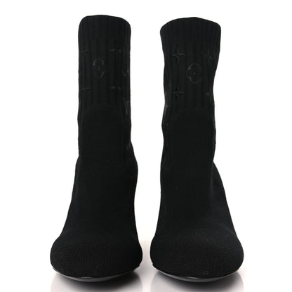 Louis Vuitton Monogram Stretch Fabric Silhouette Ankle Boots 36.5 Black 2 of 8