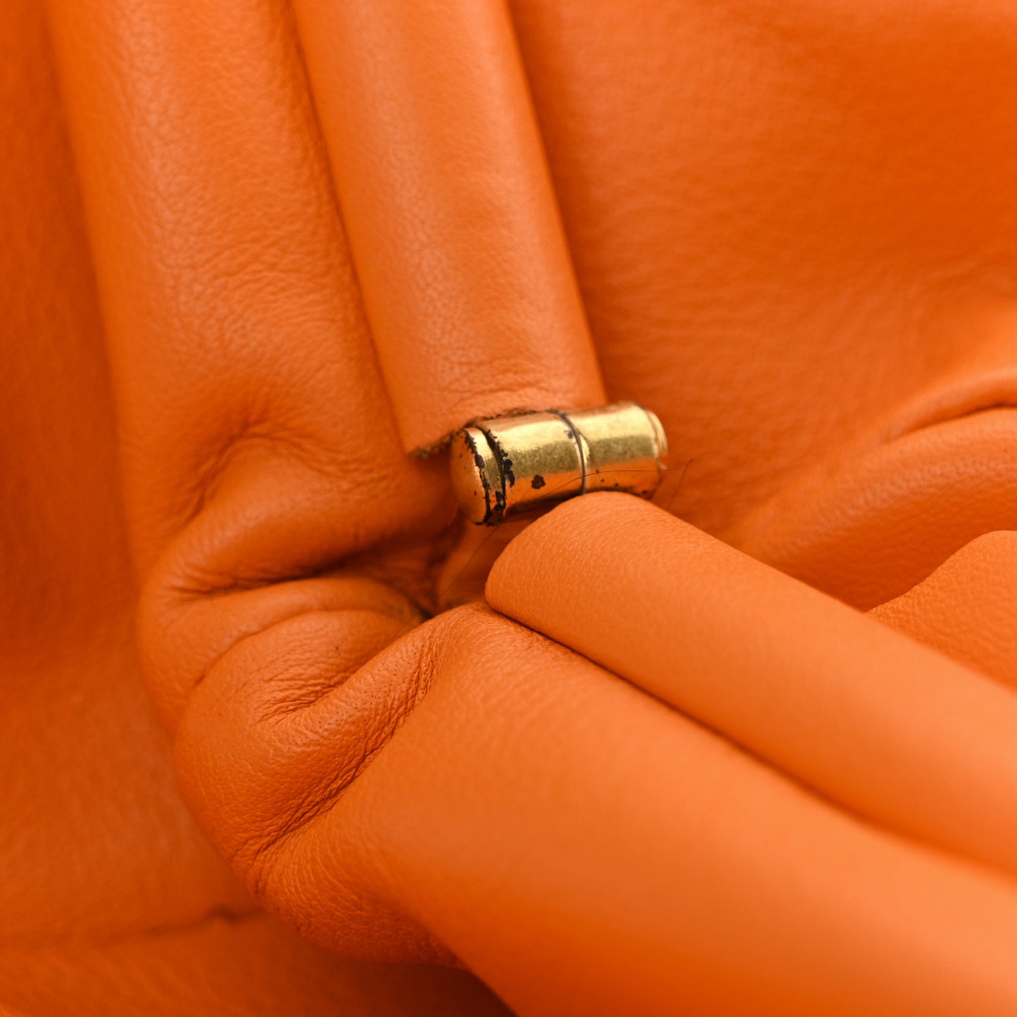 Smooth Butter Calf The Pouch Oversized Clutch Burnt Orange