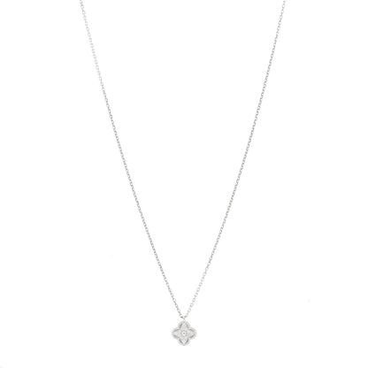 Van Cleef & Arpels 18K White Gold Diamond Sweet Alhambra Pendant Necklace 1 of 5
