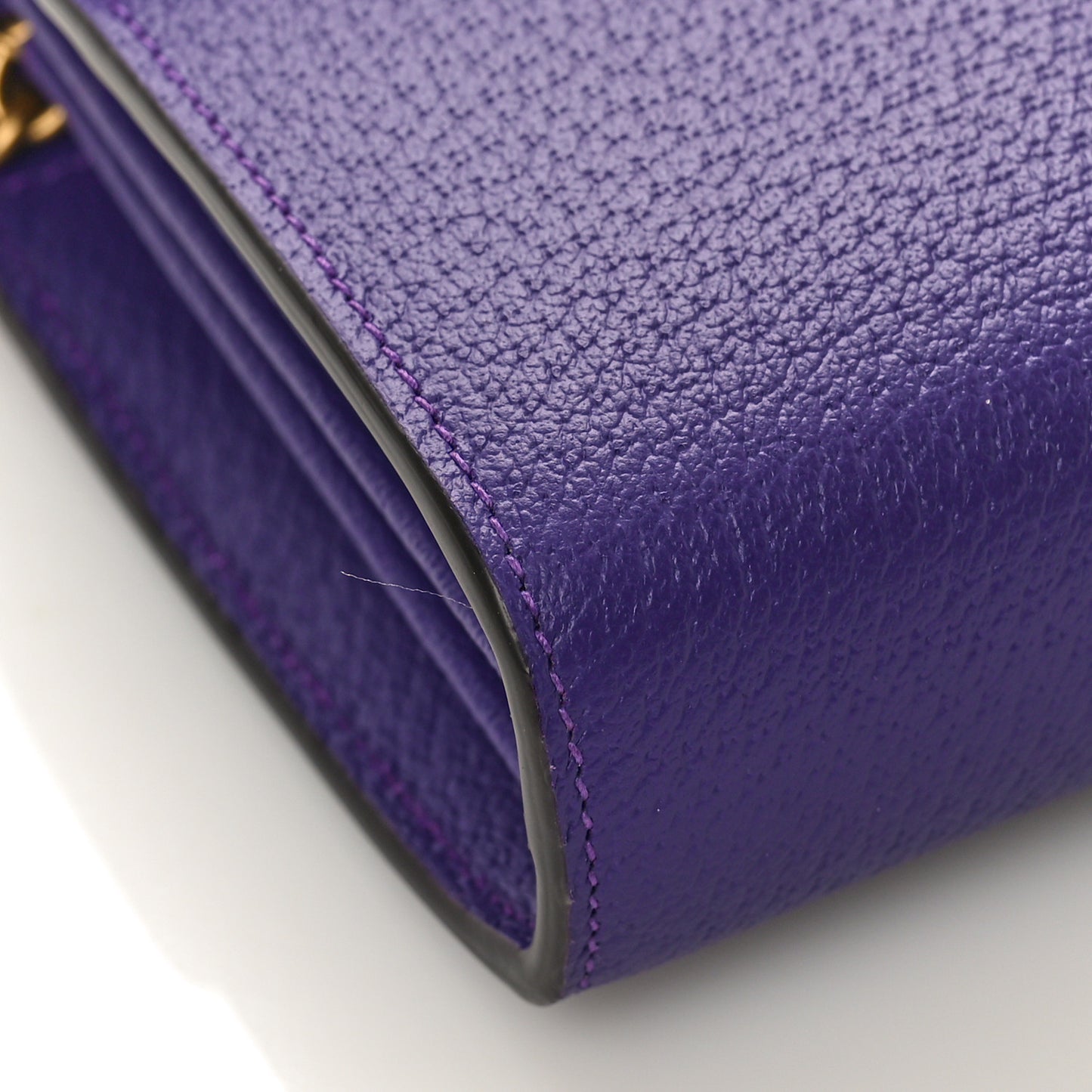 Dollar Calfskin Crystal Garden Dionysus Chain Wallet Purple