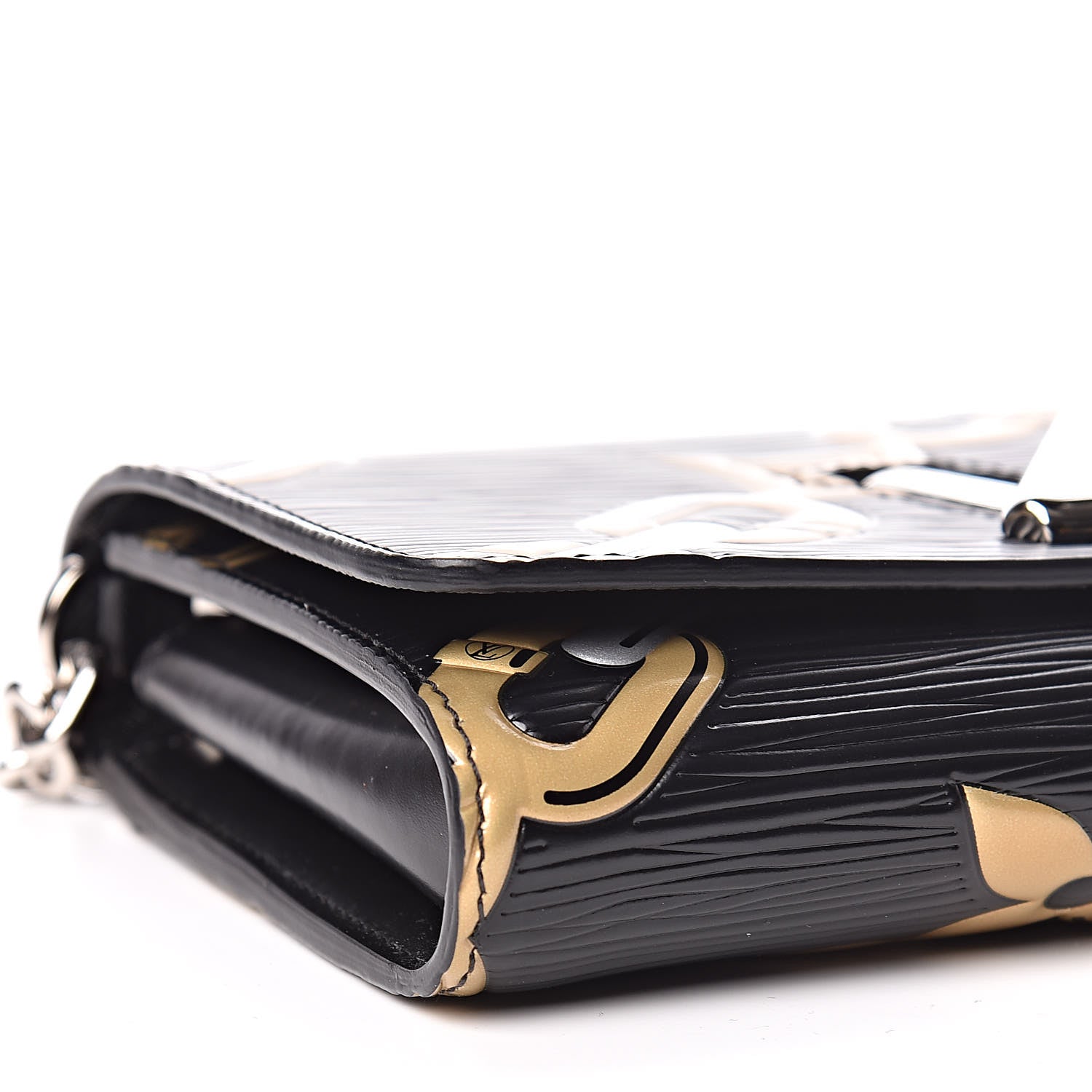 Louis Vuitton Epi Chain Flower Print Twist Chain Wallet Black 8 of 10