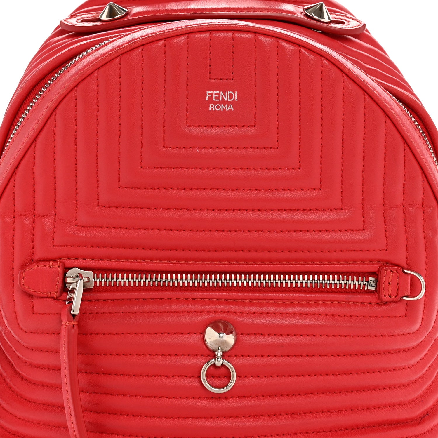 Fendi Shiny Nappa Trapuntata Mini Backpack Papavero 8 of 14