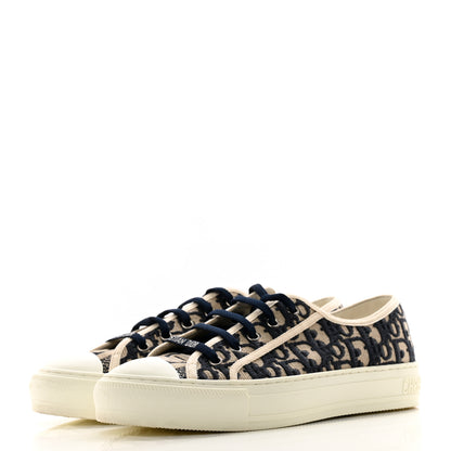 Christian Dior Canvas Oblique Walk'N'Dior Low Top Sneakers 39 Deep Blue 3 of 10