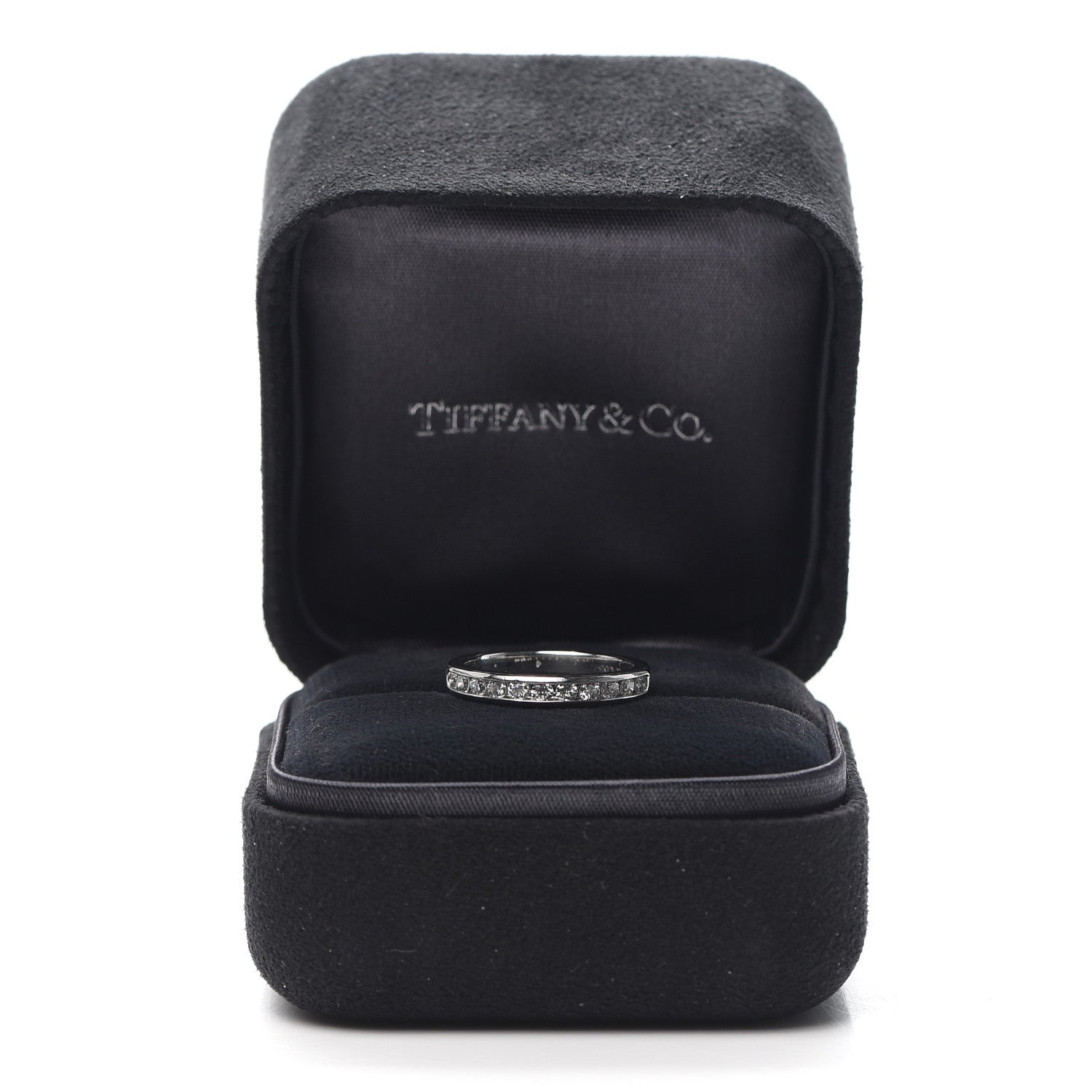 Tiffany Platinum Diamond 3mm Half Circle Wedding Band Ring 52 6 6 of 6