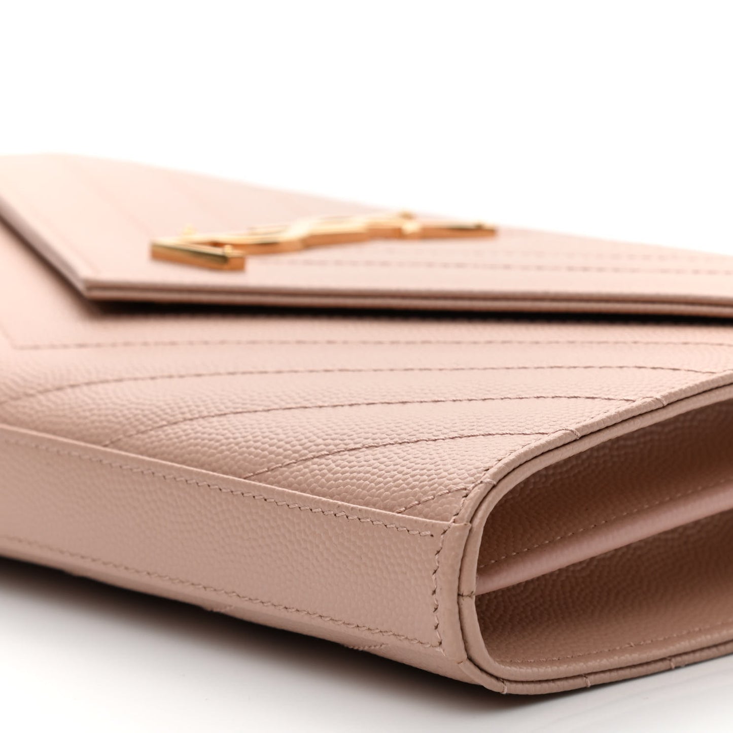 Grain De Poudre Matelasse Chevron Monogram Chain Wallet Pale Pink