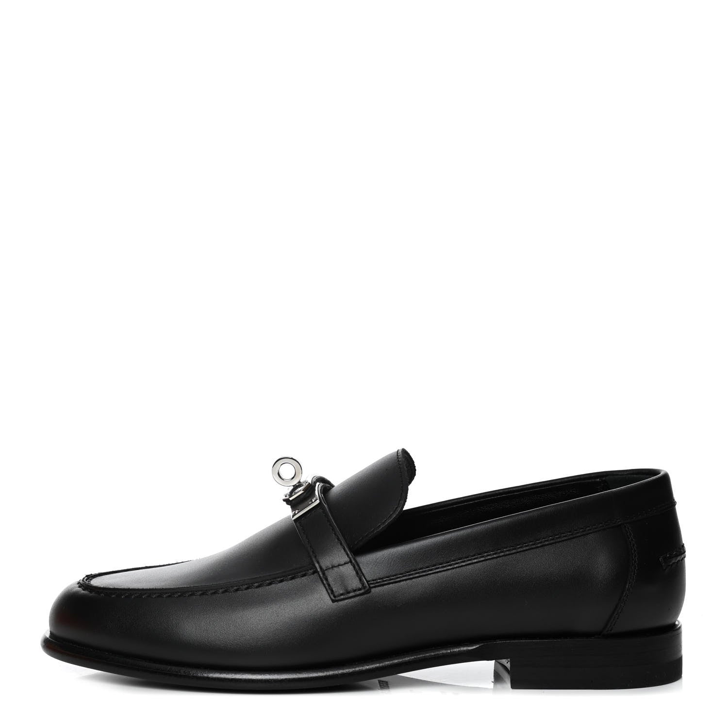 Hermes Calfskin Womens Destin Loafers 36 Black 1 of 10