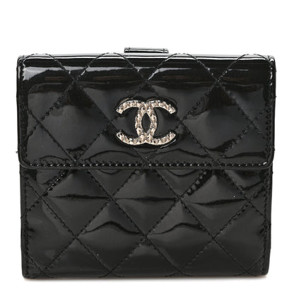 Chanel Patent Quilted Brilliant Compact Wallet Black 1 of 7