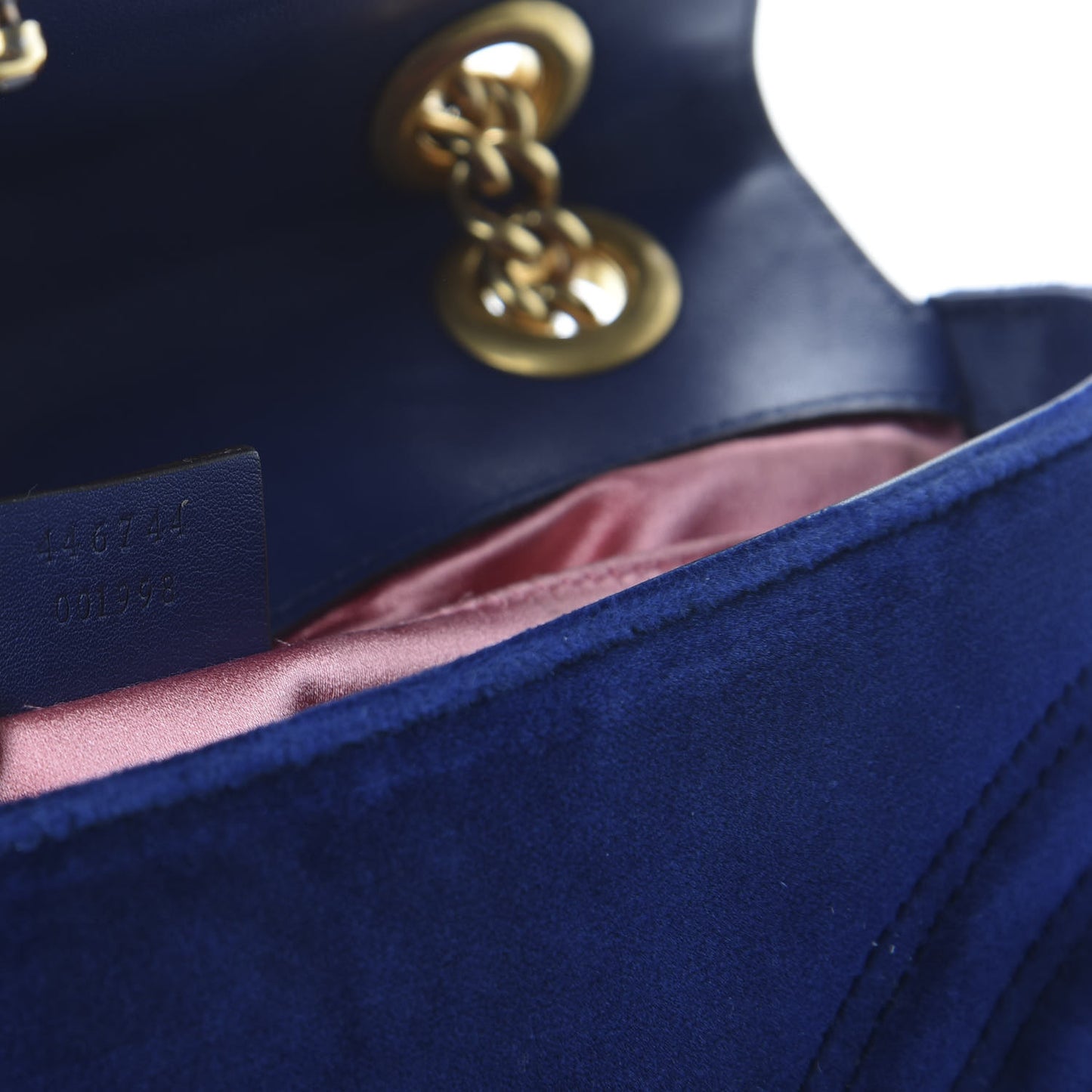 Velvet Matelasse Mini GG Marmont Shoulder Bag Cobalt Blue