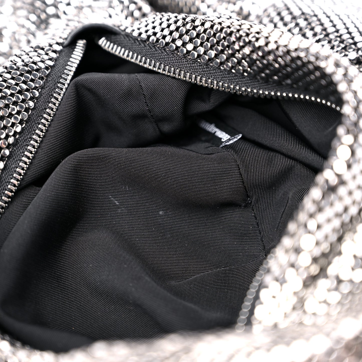 Chain Mesh Hobo Bag Silver Black