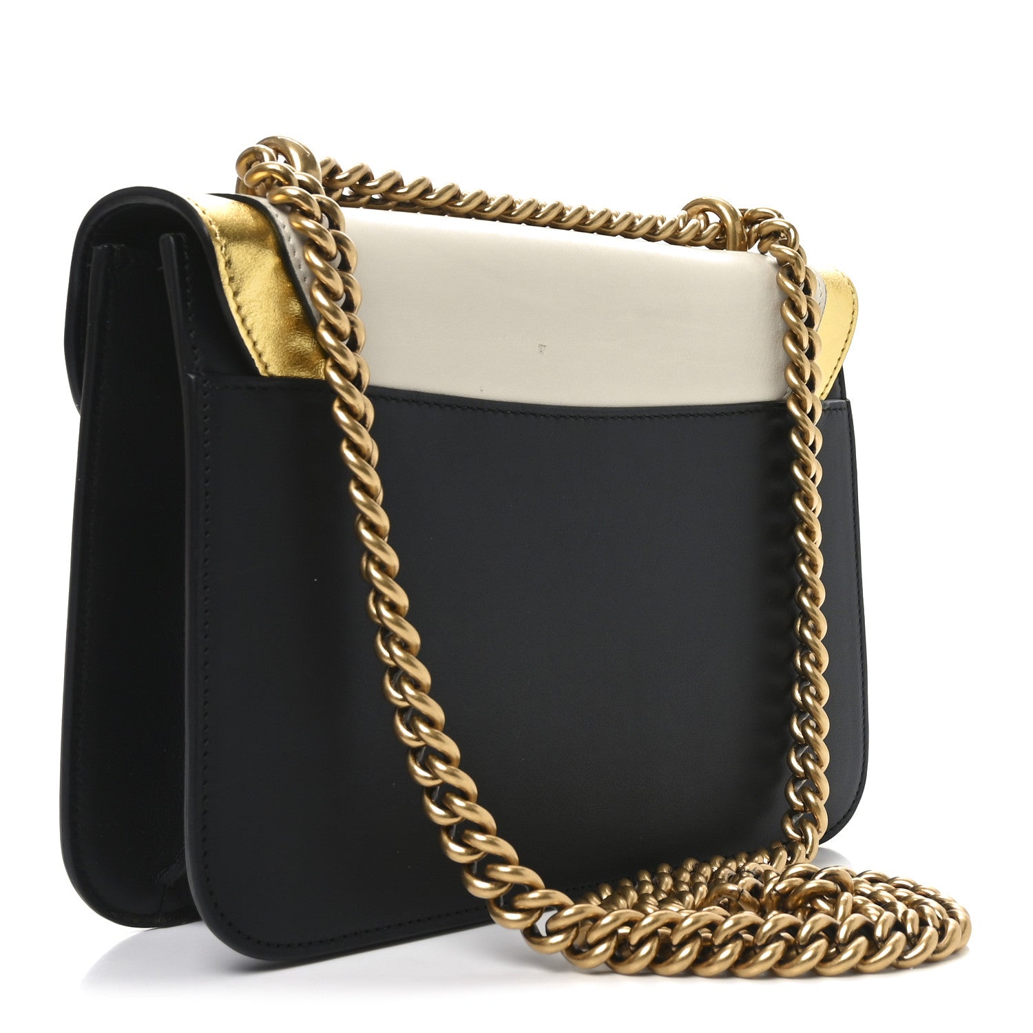 Gucci Calfskin Peony Medium Chain Shoulder Bag Black 3 of 11