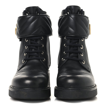 Gucci Flores Calfskin Nappa Matelasse GG 40mm Ankle Boots 37 Black 3 of 8