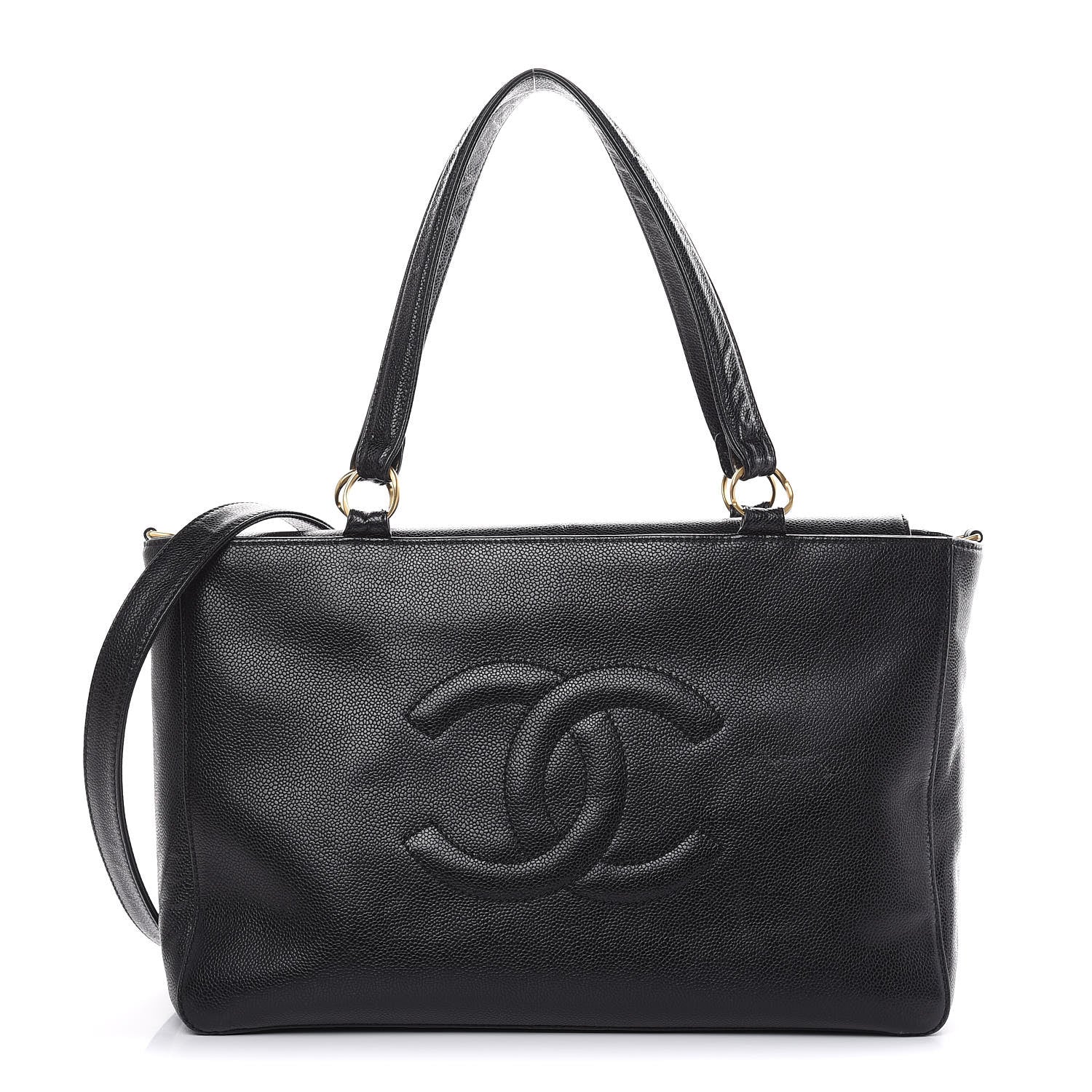 Chanel Caviar Large CC Shoulder Bag Black 1 of 13