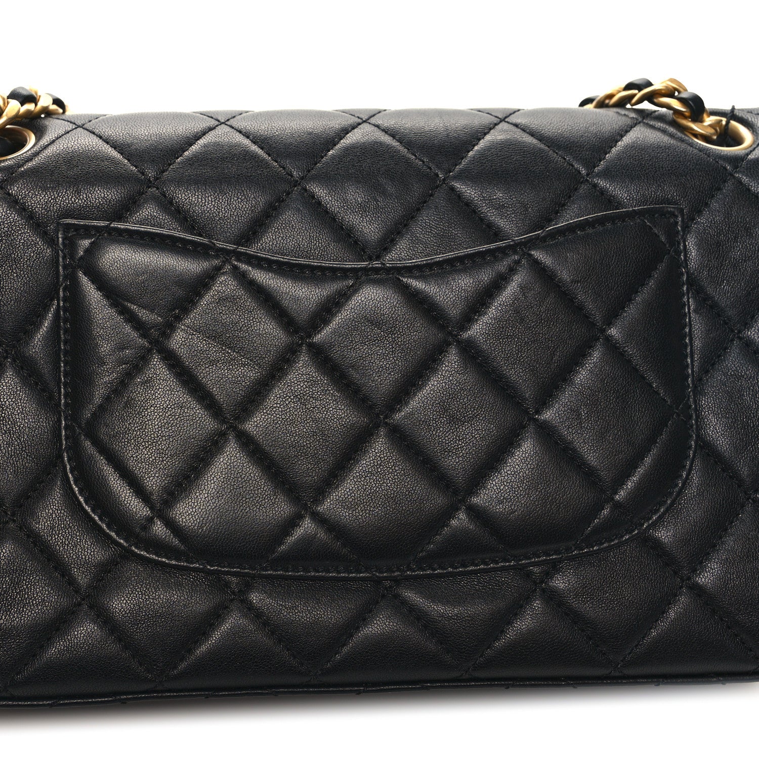 Chanel Lambskin Quilted Chaine Lettre Flap Black 11 of 11