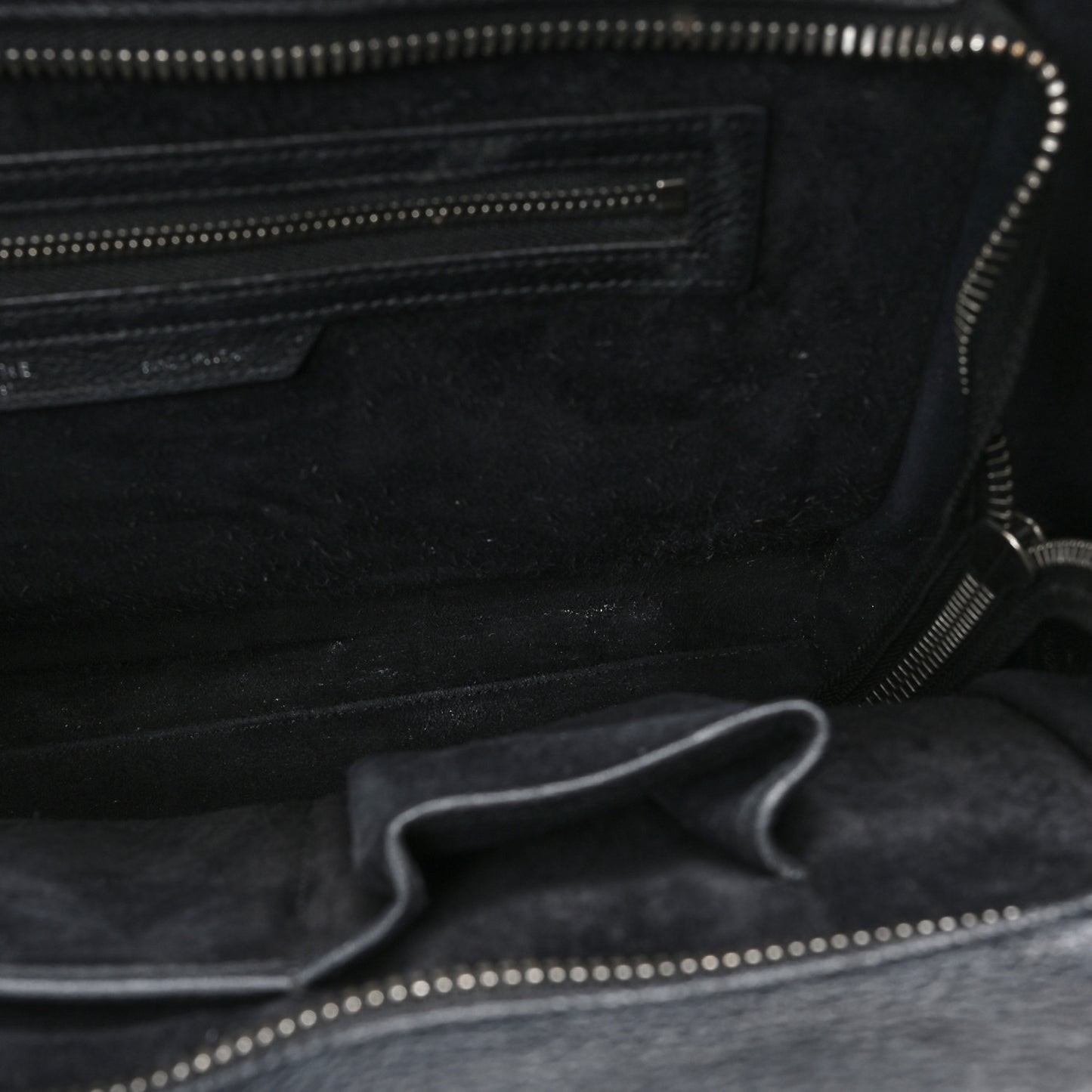 Drummed Calfskin Mini Luggage Black