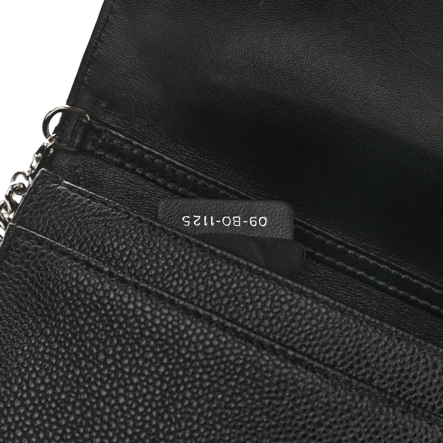 Christian Dior Grained Calfskin Diorama Wallet on Chain Pouch Black 6 of 13