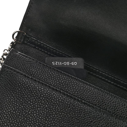 Christian Dior Grained Calfskin Diorama Wallet on Chain Pouch Black 6 of 13