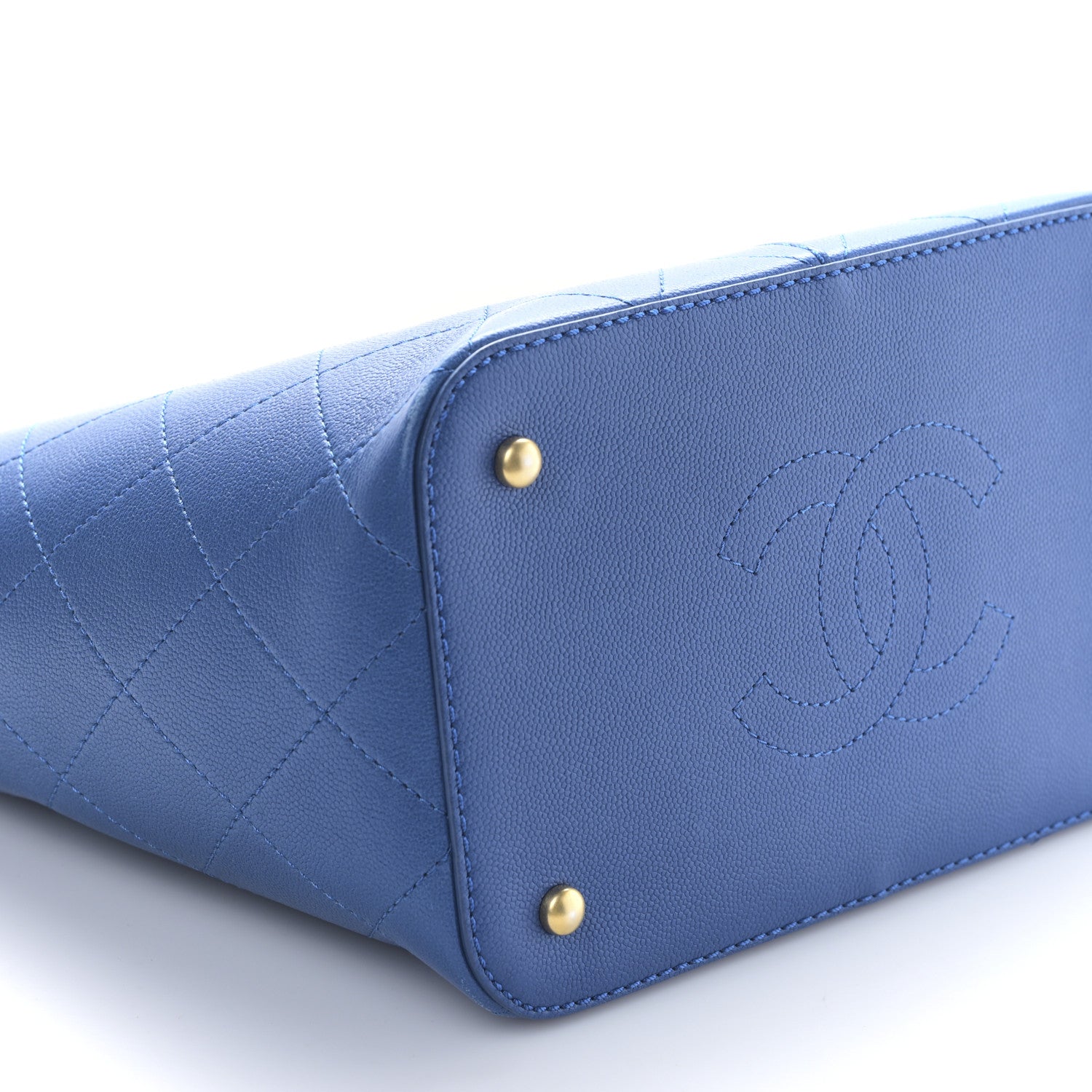 Chanel Caviar Stitched Small Shopping Bag Blue 7 of 9