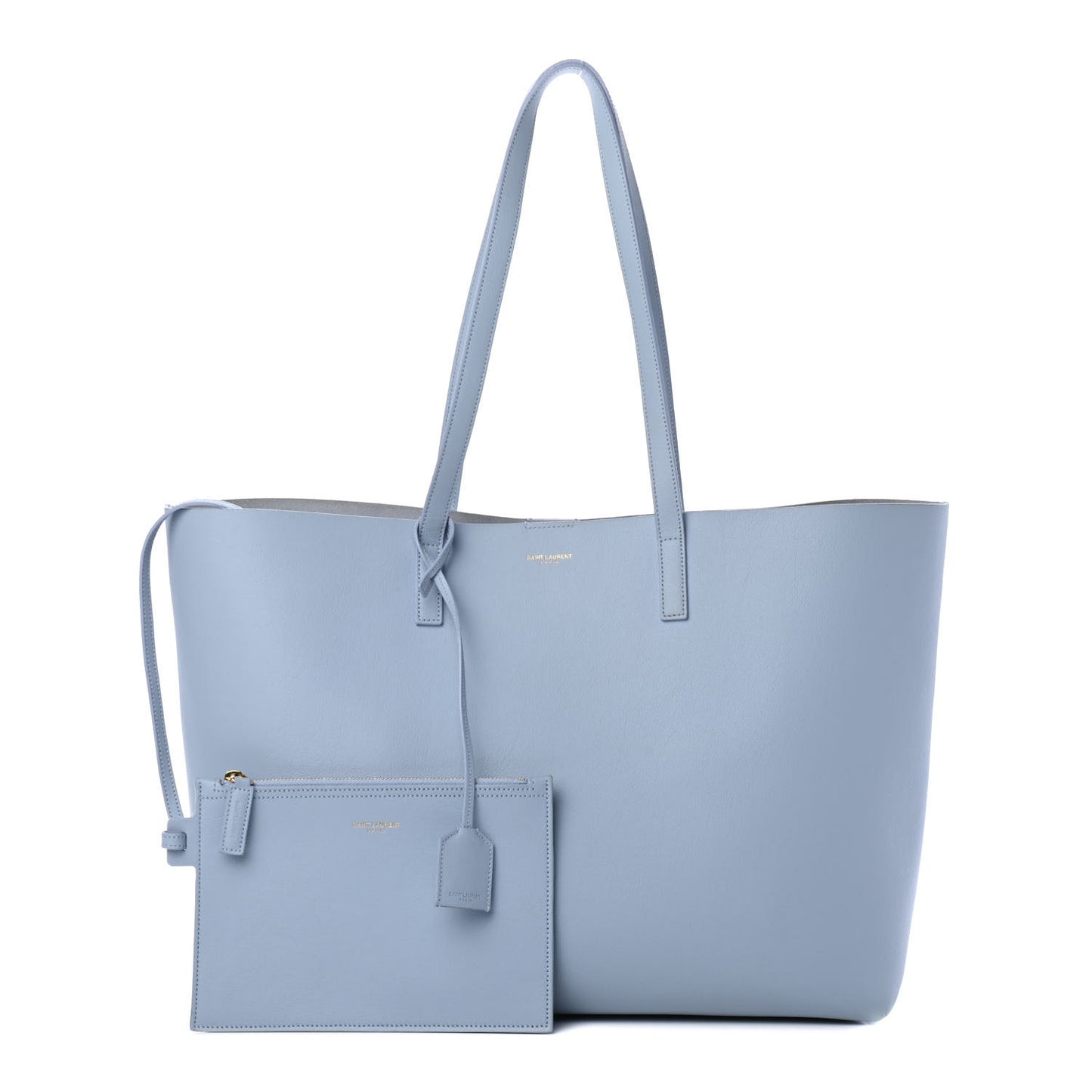 Calfskin Large Shopping Tote Light Blue