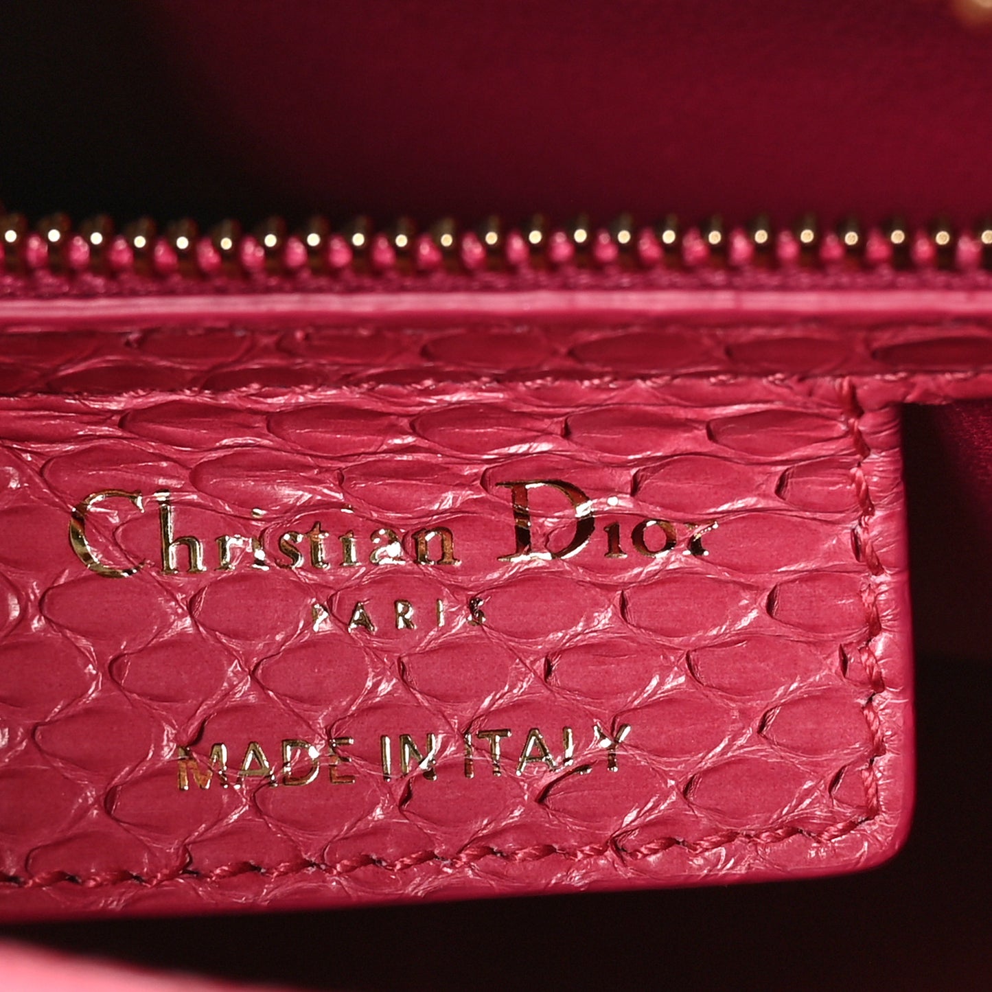 Snakeskin Medium Lady Dior Pink
