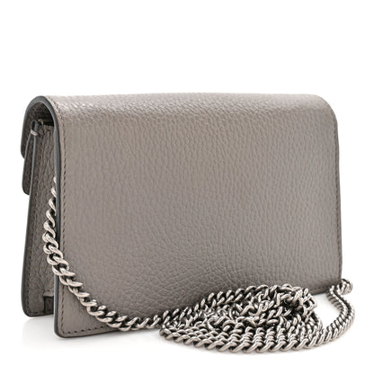 Gucci Dollar Calfskin Crystal Super Mini Dionysus Shoulder Bag Dusty Grey Black Diamond 3 of 14