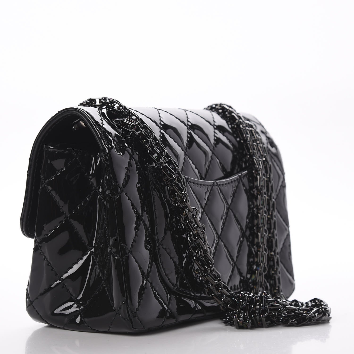 Chanel Patent Calfskin Quilted 2.55 Reissue Mini Flap So Black 3 of 11