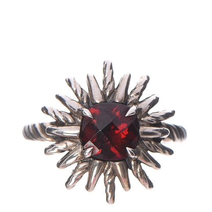 David Yurman Sterling Silver Garnet Starburst Ring 53.1 6.5 1 of 5