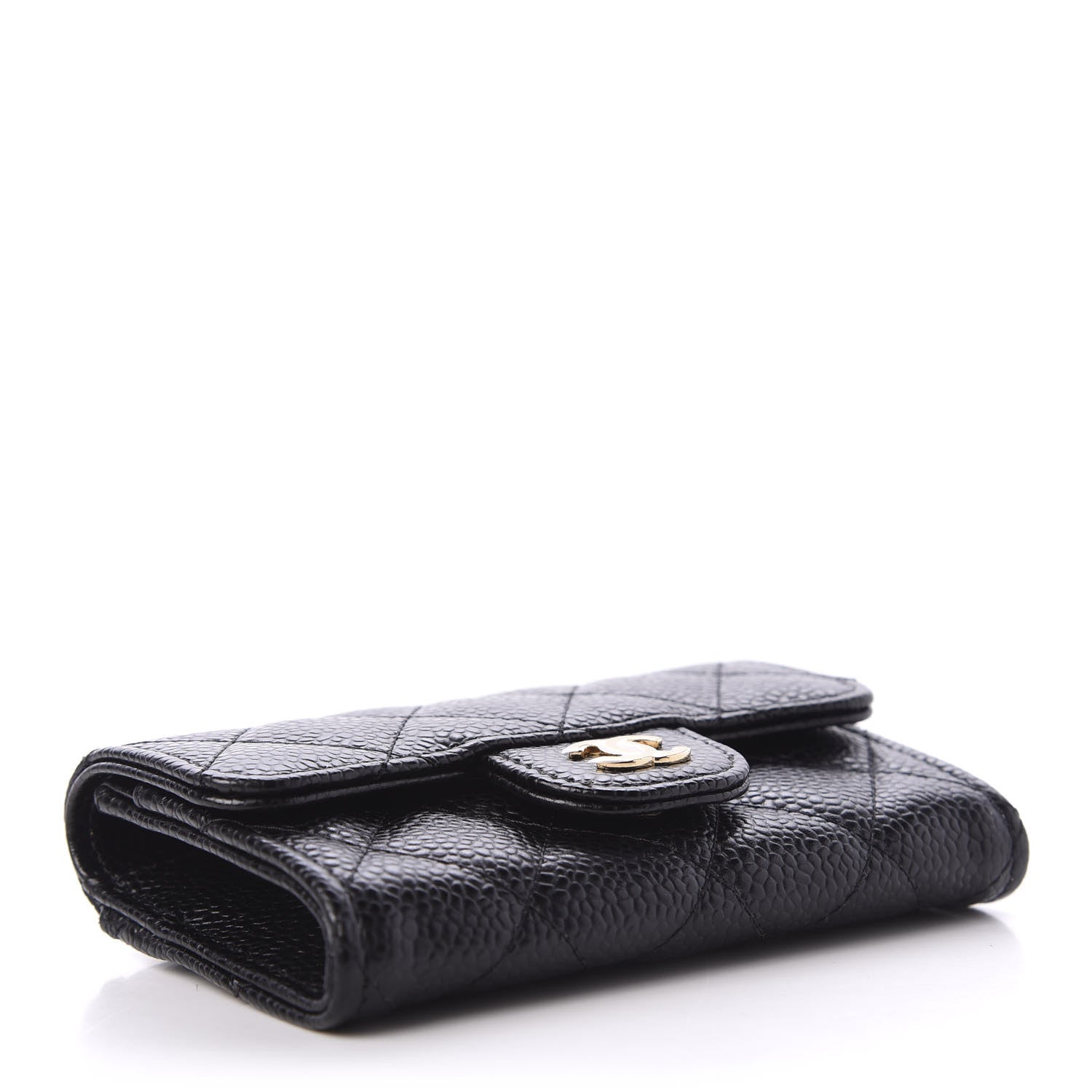 Chanel Caviar Quilted Flap Card Holder Wallet Black 4 of 10