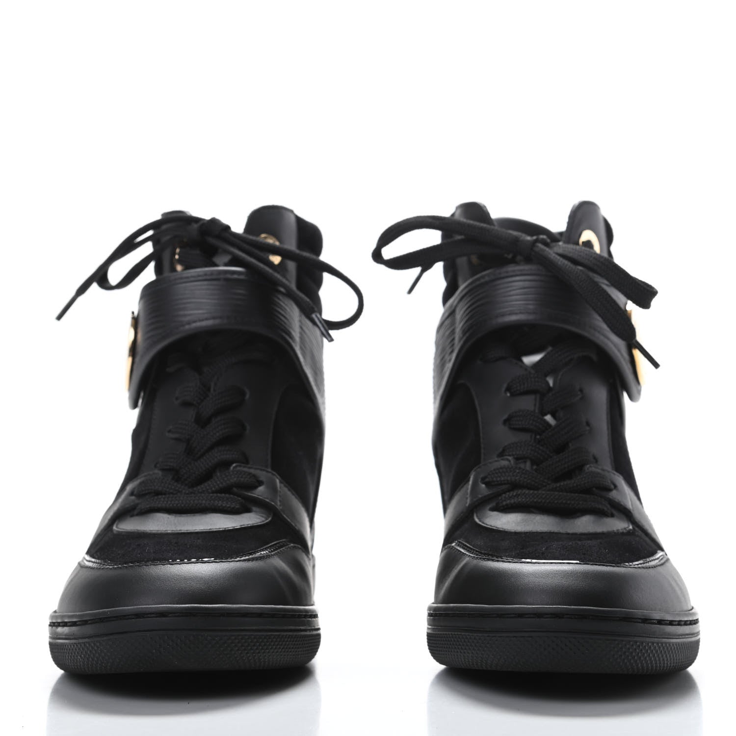 Louis Vuitton Epi Suede Postmark Wedge Sneakers 38 Black 2 of 8