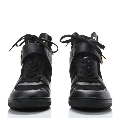 Louis Vuitton Epi Suede Postmark Wedge Sneakers 38 Black 2 of 8
