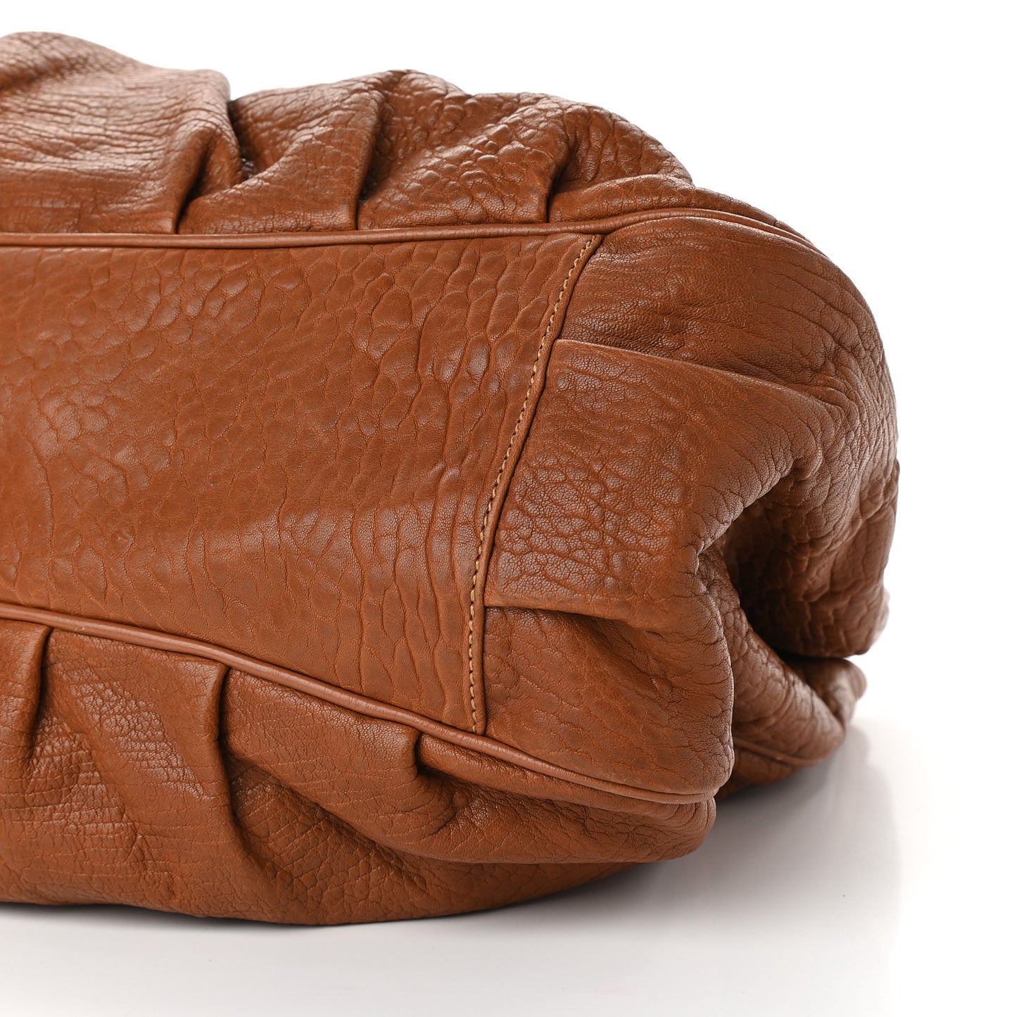 Crinkled Lambskin Mia Tote Naturale