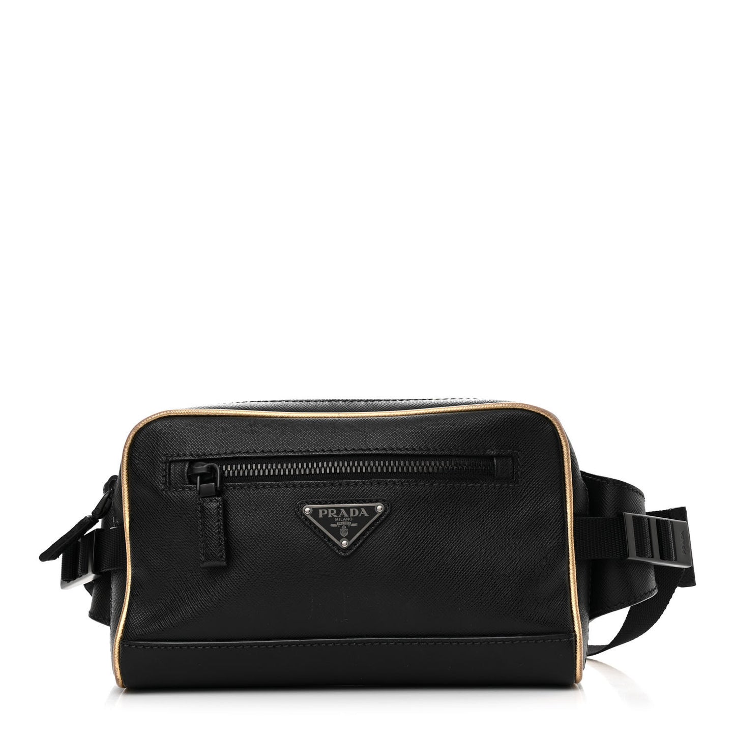 Saffiano Travel Belt Bag Black Platino