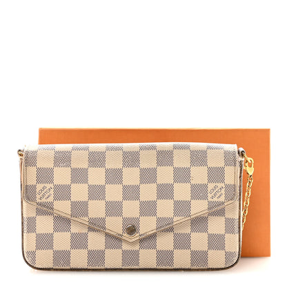 Louis Vuitton Damier Azur Pochette Felicie Chain Wallet Rose Ballerine 11 of 11