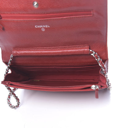 Chanel Caviar Quilted Wallet on Chain WOC Red 5 of 11