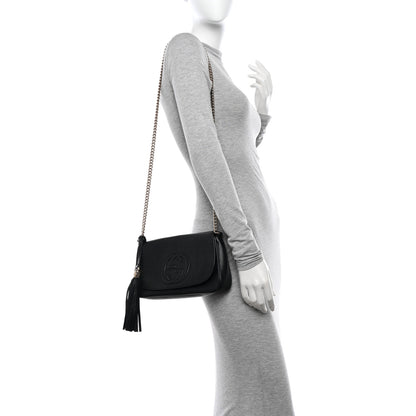 Gucci Pebbled Calfskin Medium Soho Flap Crossbody Black 2 of 11