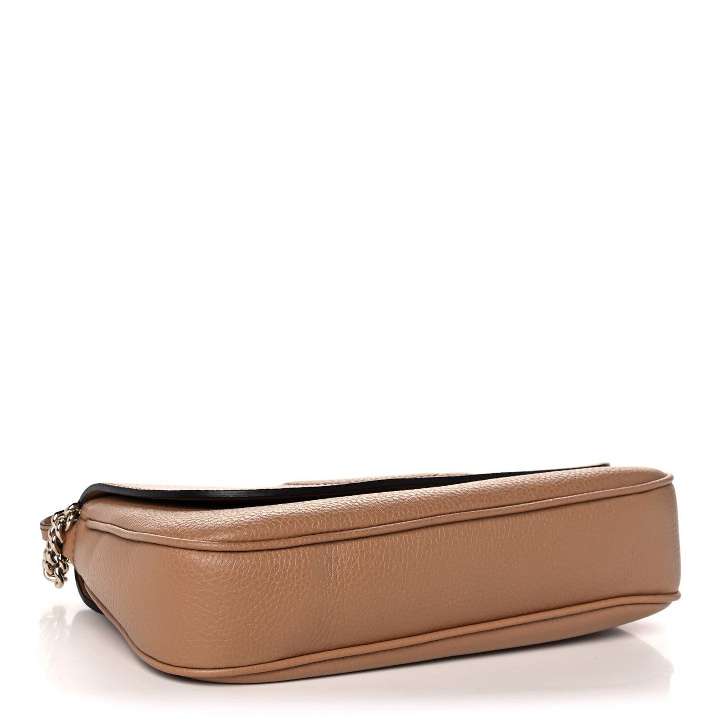 Pebbled Calfskin Medium Soho Flap Crossbody Camelia