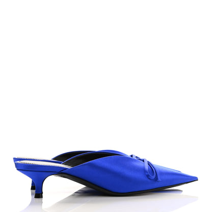 Balenciaga Satin Pointed Toe Knife 40mm Mules 35 Blue 4 of 8