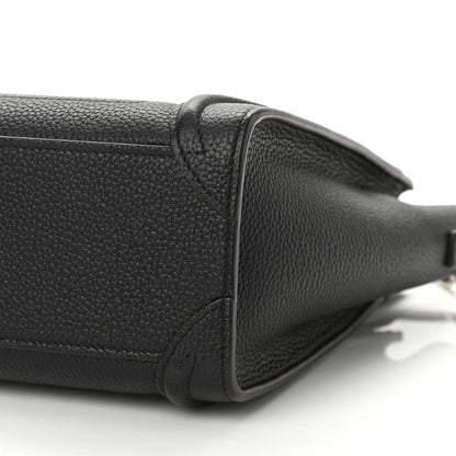 Celine Drummed Calfskin Nano Luggage Black 9 of 10