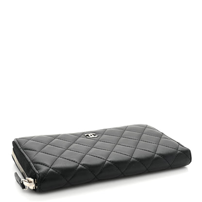 Chanel Lambskin Quilted Large Gusset Zip Around Wallet Black 4 of 15