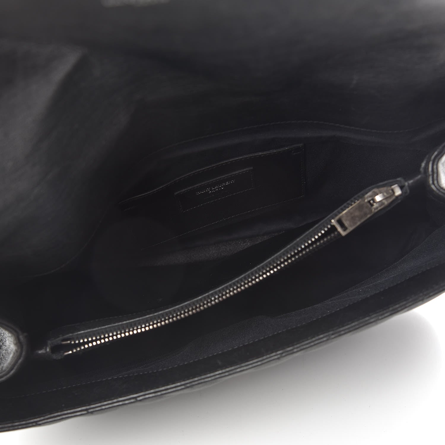 Saint Laurent Sheepskin Matelasse Chevron Monogram Large College Satchel Black 6 of 15