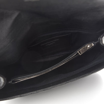 Saint Laurent Sheepskin Matelasse Chevron Monogram Large College Satchel Black 6 of 15