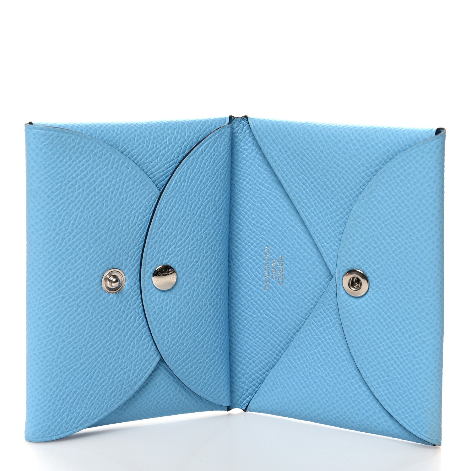 Hermes Epsom Calvi Duo Card Case Celeste 5 of 10