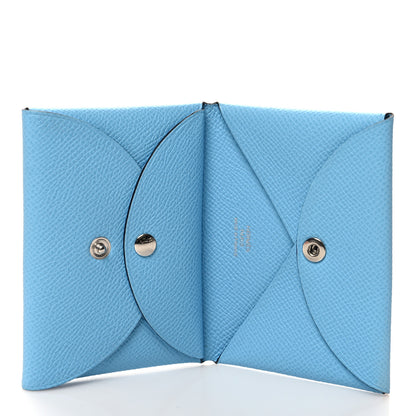 Hermes Epsom Calvi Duo Card Case Celeste 5 of 10