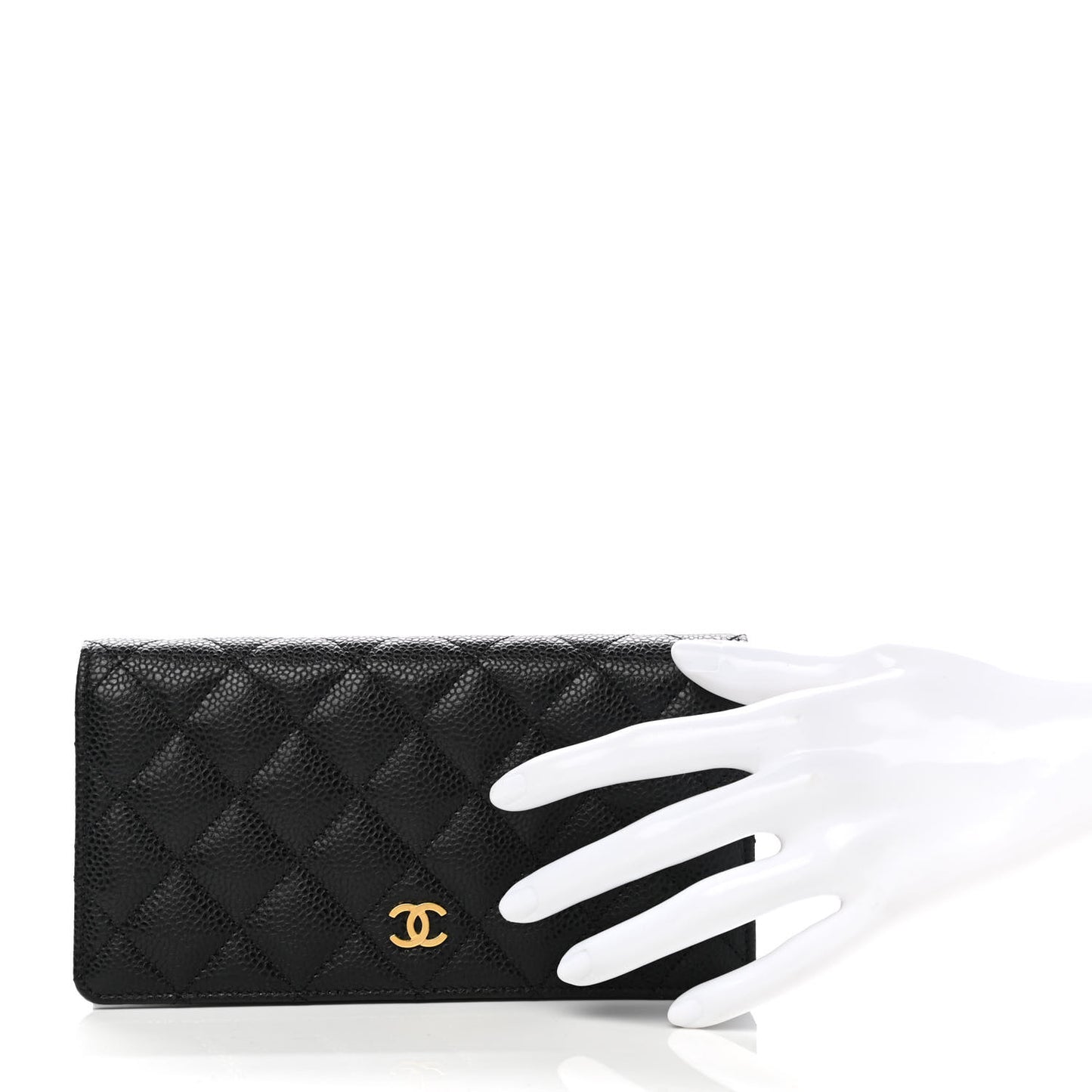 Caviar Quilted Yen Wallet Black