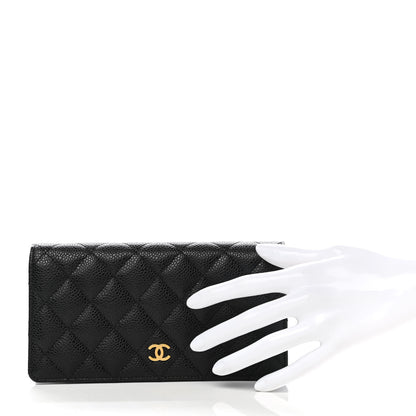 Chanel Caviar Quilted Yen Wallet Black 2 of 11