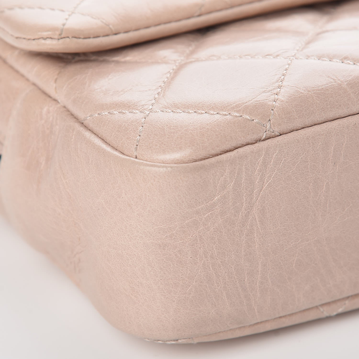 Chanel Glazed Calfskin Quilted Medium Duo Flap Beige 8 of 9