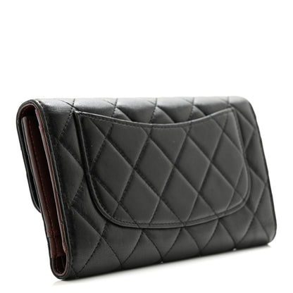 Chanel Lambskin Quilted Large Flap Wallet Black 3 of 8
