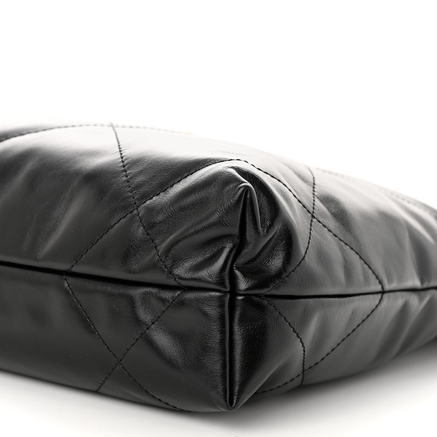 Shiny Calfskin Quilted Small Chanel 22 Black
